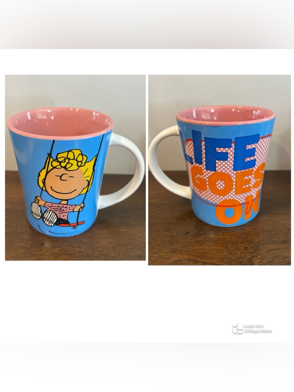 PEANUTS SALLY “LIFE GOES ON ", JUMBO SIZED, Ceramic Coffee Cup/ Mug, VINTAGE New